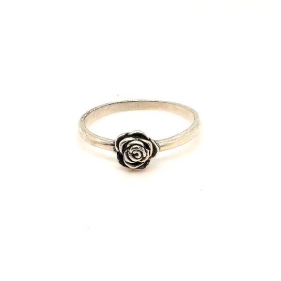 Skinny Sterling Rose Ring - Picture 1 of 7